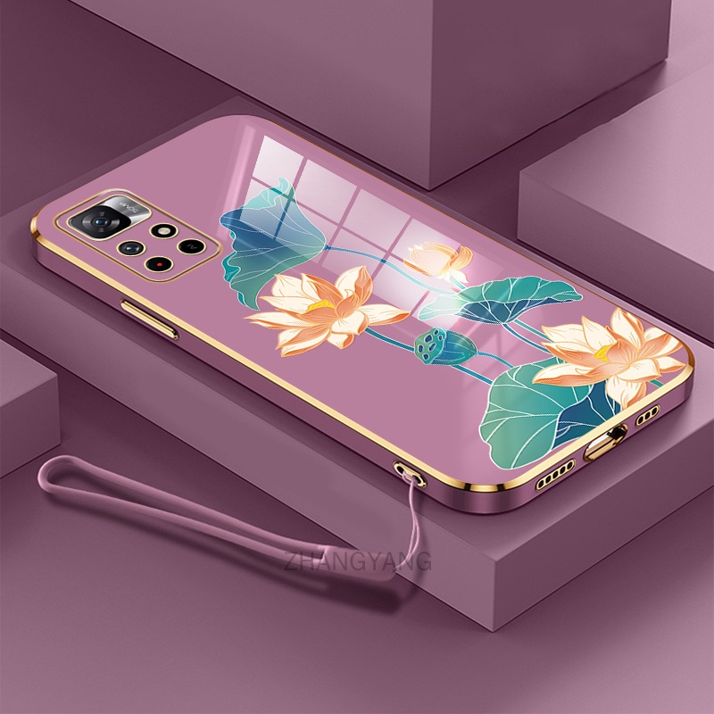 ốp lưng Redmi note 11 Redmi note 11s Redmi note 11 pro Ốp Điện Thoại TPU Dẻo Mạ Màu Họa Tiết Hoa Sen Sang Trọng