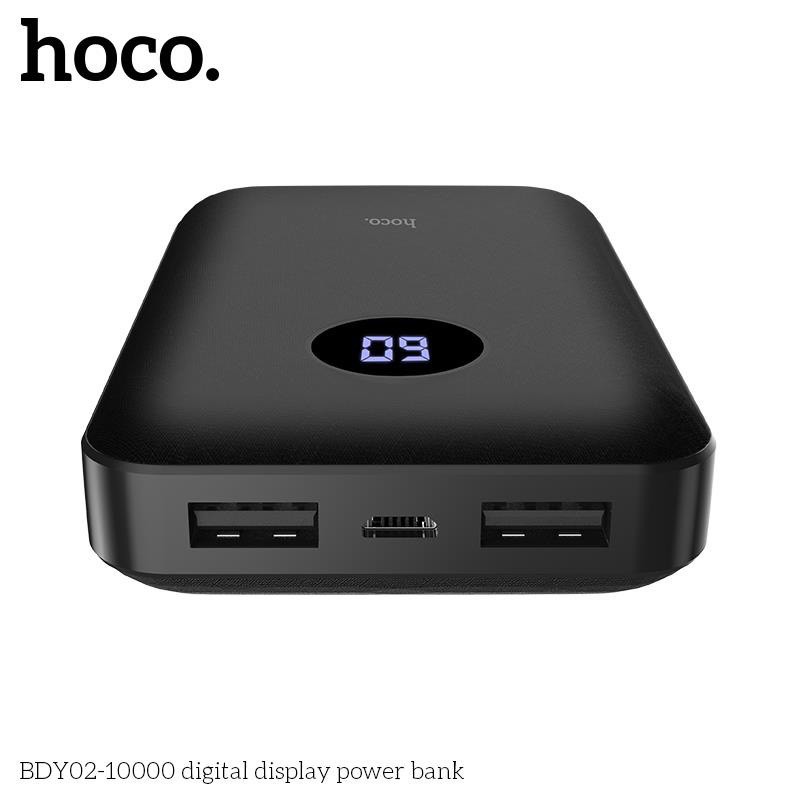 Pin Sạc Dự Phòng 10000mAh Hoco BDY02 - Nhỏ Gọn, 2 Đầu Ra, Màn Hình LCD [CHÍNH HÃNG]