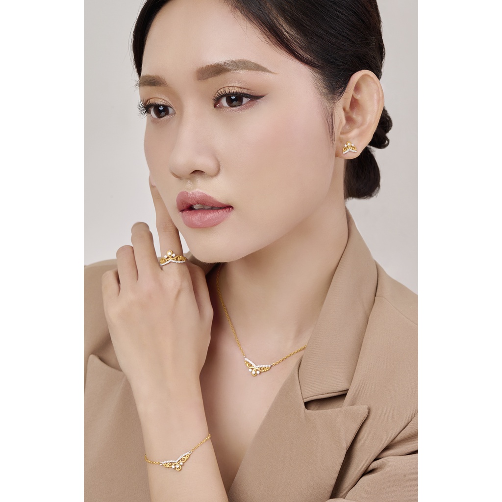 PRIMA Bông tai Kim Cương - Vàng 24K - Vương miện Tiara - BST Petit Tiara - 113E0100