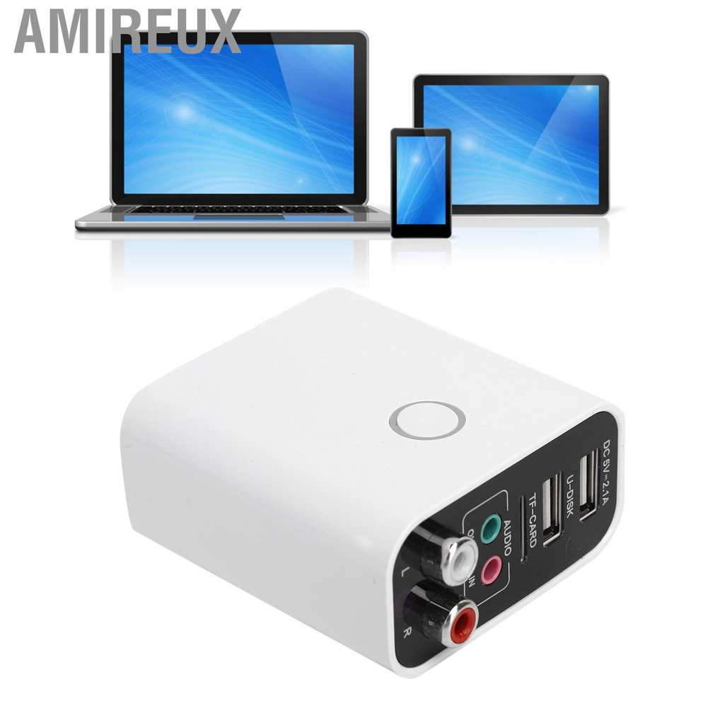 Amireux Bluetooth Adapter 5.0 Receiver Transmitter 3.5mm to Wireless AUX Audio 110‑240V