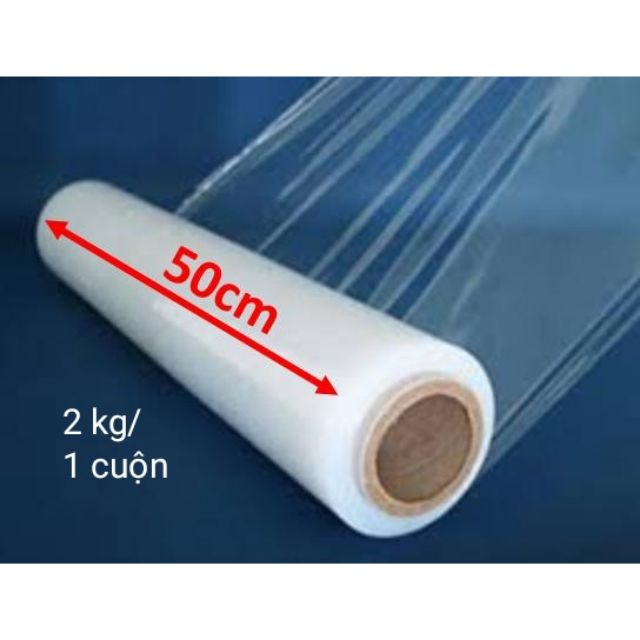 [Cuộn 50cm x 2kg, lõi siêu mỏng] Màng nilon PE, Màng chít bọc hàng, Màng PE cuốn pallet