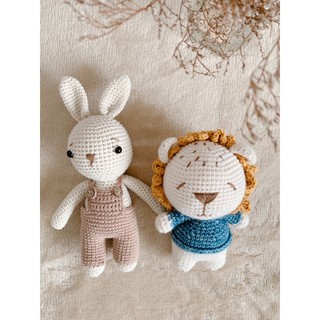 Thỏ bunny kèm jumsuit, thú len Handmade cao cấp