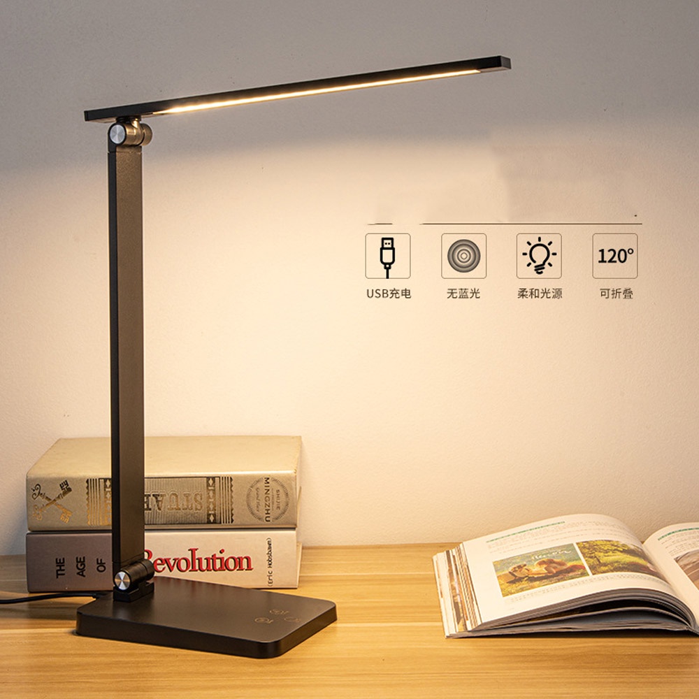 Đèn học Led chống cận Desk Lamp MT-856, Chức năng sạc không dây, 5 chế độ sáng, Cổng USB ouput 5V1A