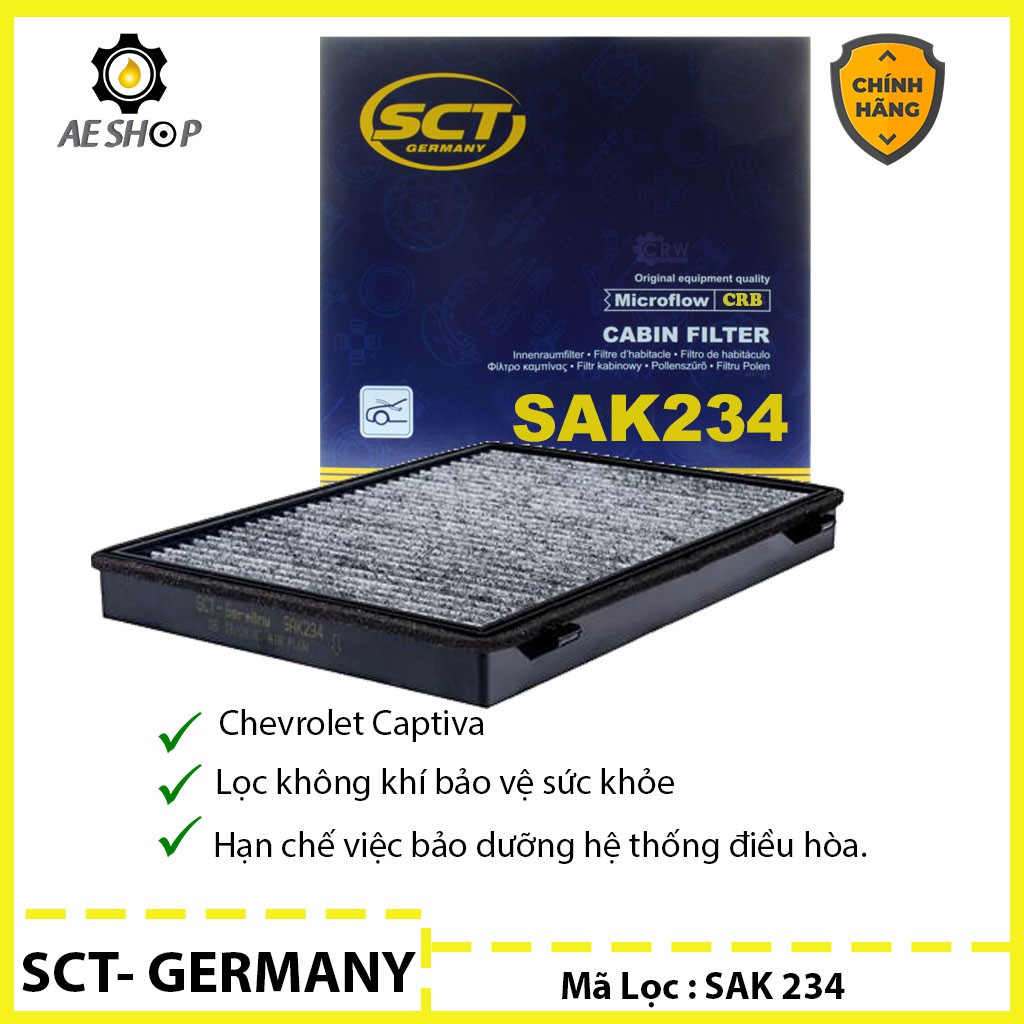 Lọc Gió Điều Hòa Captiva Than Hoạt Tính SCT SAK 234 Nhập Khẩu Đức [Chính Hãng]
