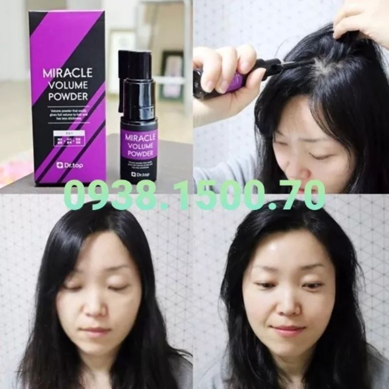 CHAI XỊT LÀM PHỒNG CHÂN TÓC Chống Bết Tóc Dr.Top Miracle Volume Powder