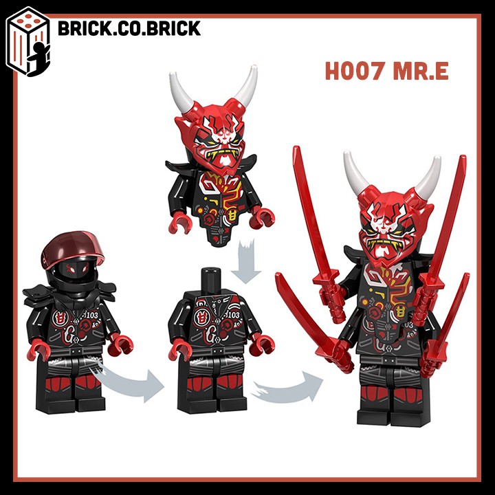 Lego Ninja Phantom Mr.E Đồ Chơi Lắp Ráp Minifigure Và Non Lego Nhân Vật Hồ Ly Samurai Akita Zane Nya Kai H007 E