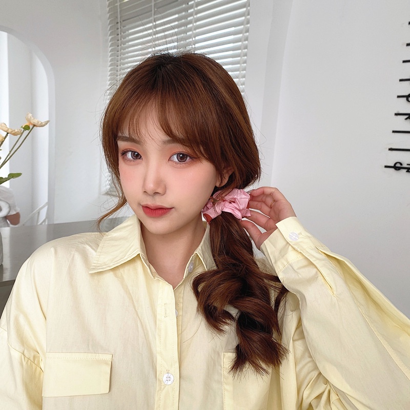 Dây Buộc Tóc Cao Su Co Giãn Màu Hồng Họa Tiết Chú Heo Dễ Thương Dành Cho Nữ