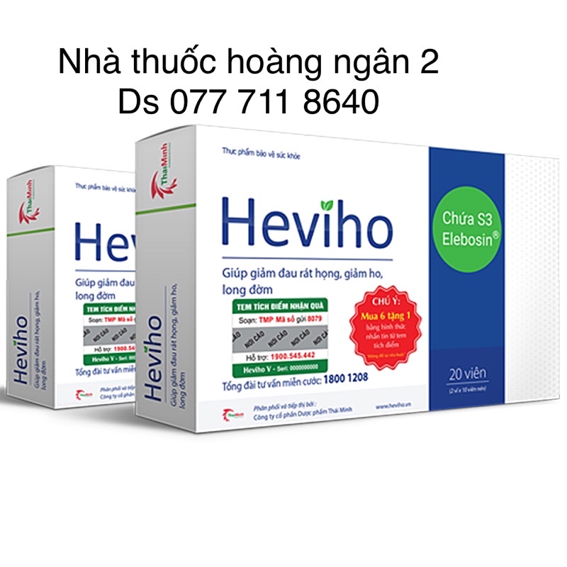  HEVIHO (Hộp 20 viên) - giảm đau, giảm ho, tiêu đờm 