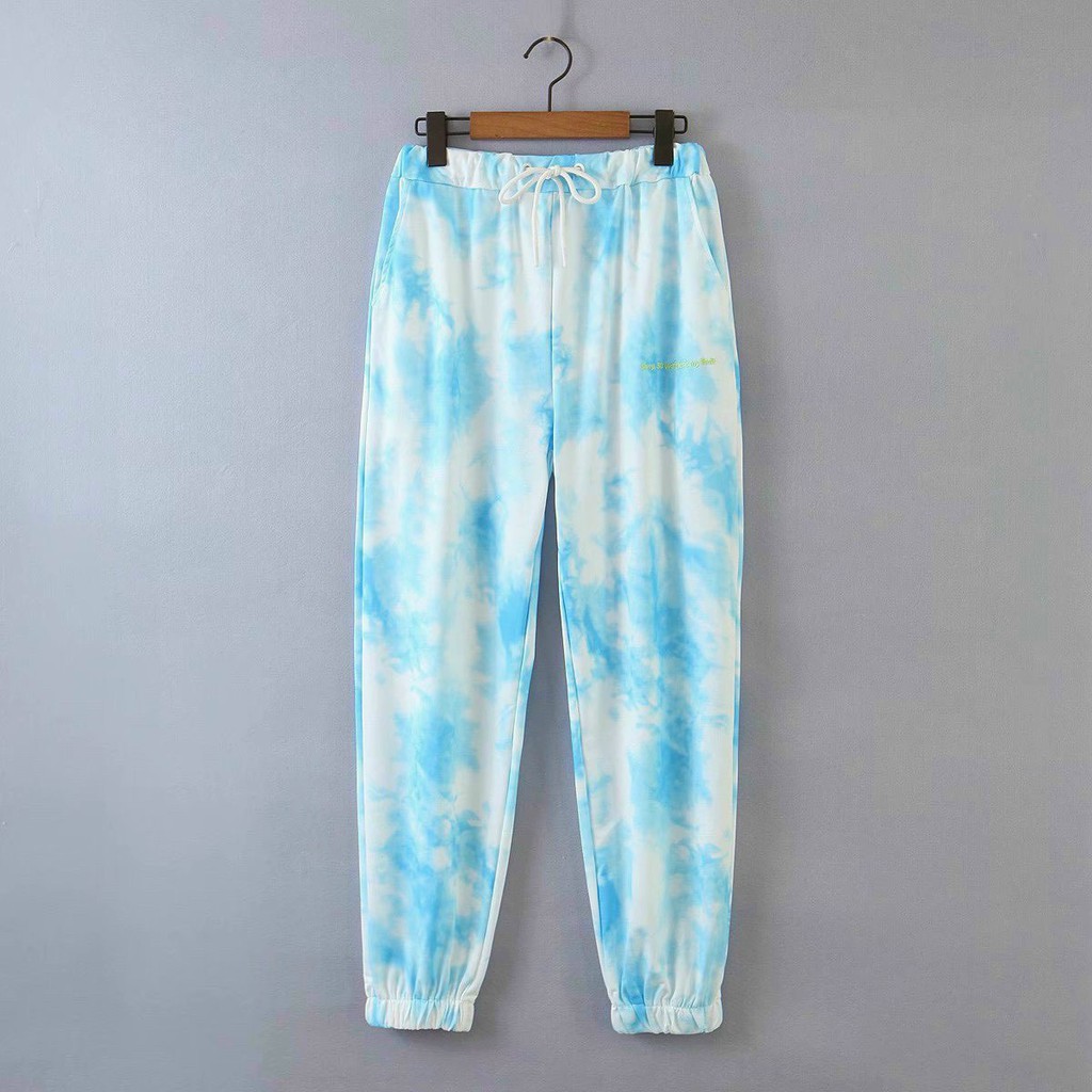 Quần Jogger Loang Nữ Cạp Chun 🦋 Quần Dài Chất Nỉ Ống Rút Unisex 4 Màu 🦋