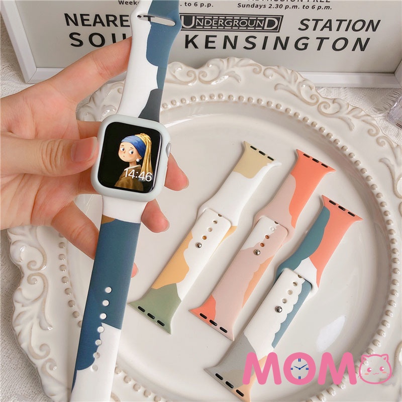 Dây Đeo Đồng Hồ Bằng Silicone Nhiều Màu Cho Smart Watch Serise 7 6 5 4 3 2 SE 41mm 45mm 40mm 44mm 42mm