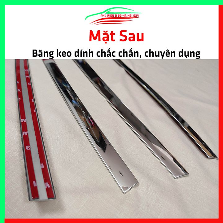Bộ nẹp viền chân kính cong kính Hyundai i10 Hatchback 2014-2021 Inox sáng bóng chuẩn form xe