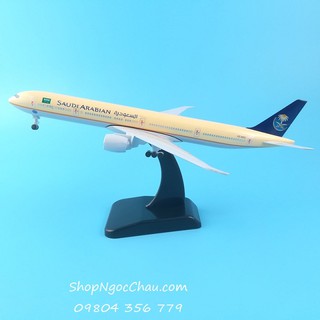 Mô hình máy bay tĩnh Boeing 777-300ER Saudi Arabian Airlines 18cm có bánh xe