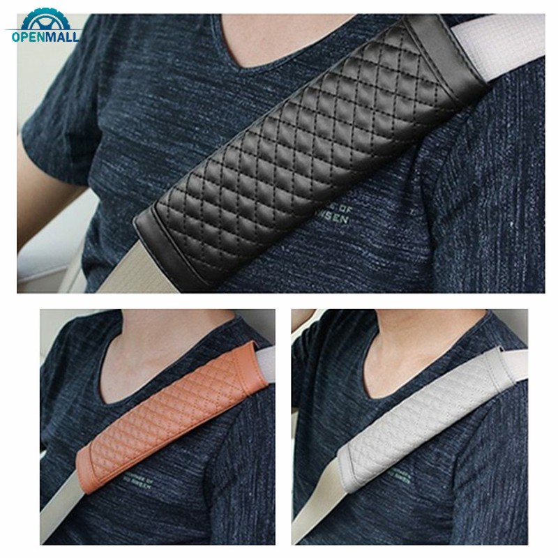 Set 2 miếng đệm da giả cho dây an toàn trang trí trên xe hơi