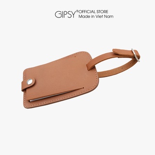 Thẻ Treo Hành Lí/ Luggage Tag Da Bò Có Dây Gài Có Nút Bóp Thương Hiệu GIPSY