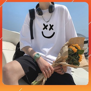 Áo Thun Mặt cười Nam Nữ Cổ Tròn (mua áo tặng quần kaki) nhiều màu, Tay Ngắn, chất áo cotton bề mặt vải mềm