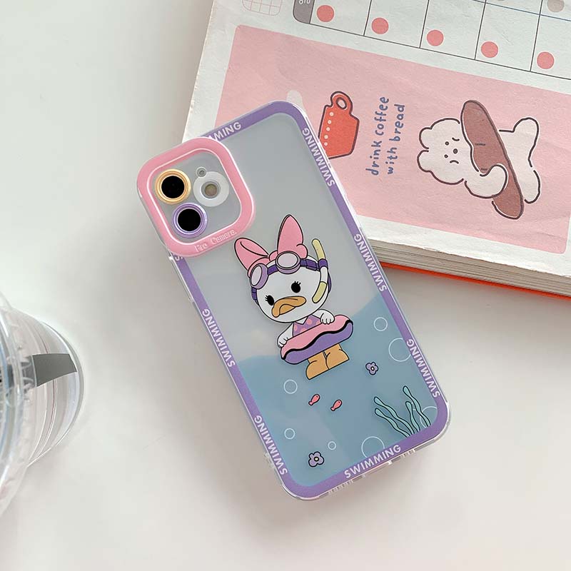 iPhone Case Casing Swimming Mouse For iPhone7 8 11 12 Pro Max Plus X XS XR XSMAX Dust Shock Dirt Resistant TPU Silicon Soft Case Cover Skins AISMALLNUT