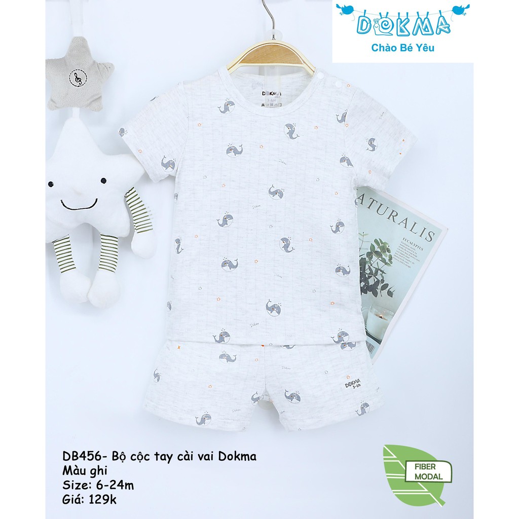 [Chính Hãng] Bộ áo raglan cộc tay quần đùi cotton họa tiết trẻ em DMB394 Dokma