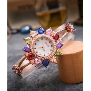 Đồng Hồ Nữ JS-021C Julius Star Mặt Hoa Đính Đá swarovski (Vàng Hồng)