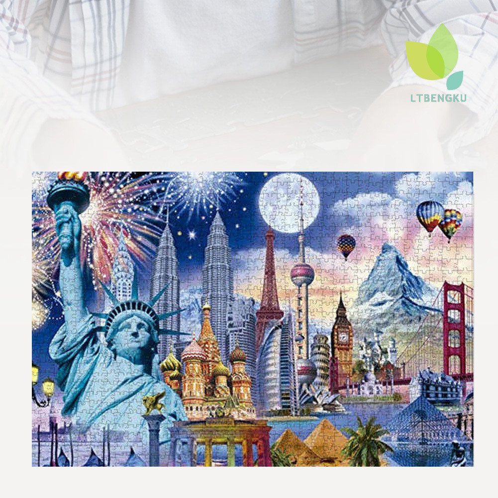 Ltbengku 1000Pcs Statue of Liberty Building Adult Kids Jigsaw Puzzles Game Toy Wall Decor