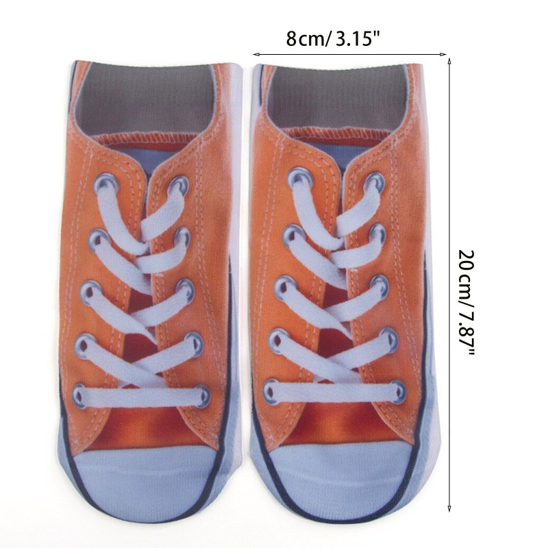 Đôi Vớ Thuyền Vải Canvas Cổ Thấp In Hình Đôi Giày Lật Cột Dây Vui Nhộn Sáng Tạo Cho Người Lớn Mẫu 3