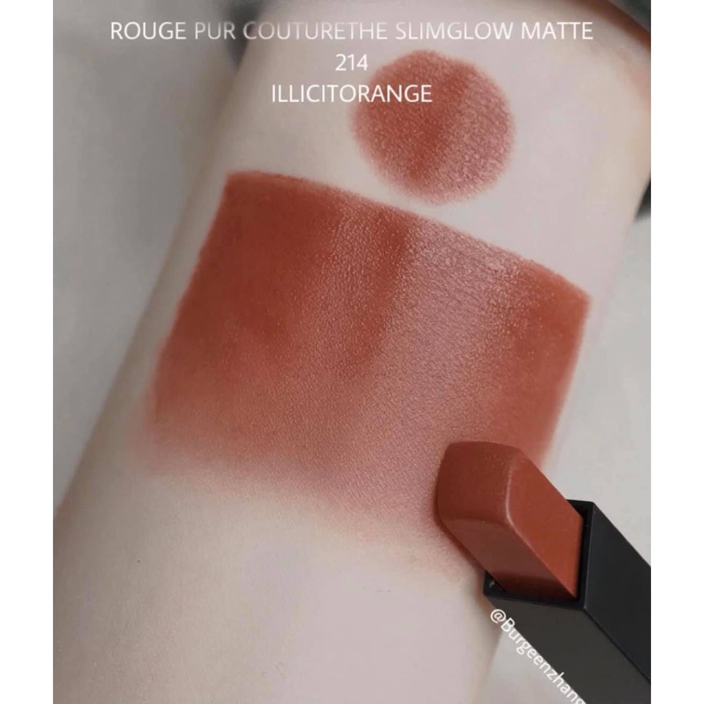 Son YSL Slim Glow Matte 2021 đủ màu hot ( 202,212,214,207,10) màu siêu xinh (hàng có bill).