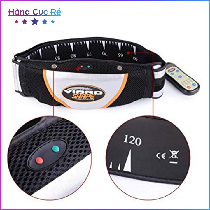 Đai massage cao cấp Vibro Shape có remote điều khiển Freeship Đai rung vận động giảm mỡ-Shop Hàng Cực Rẻ