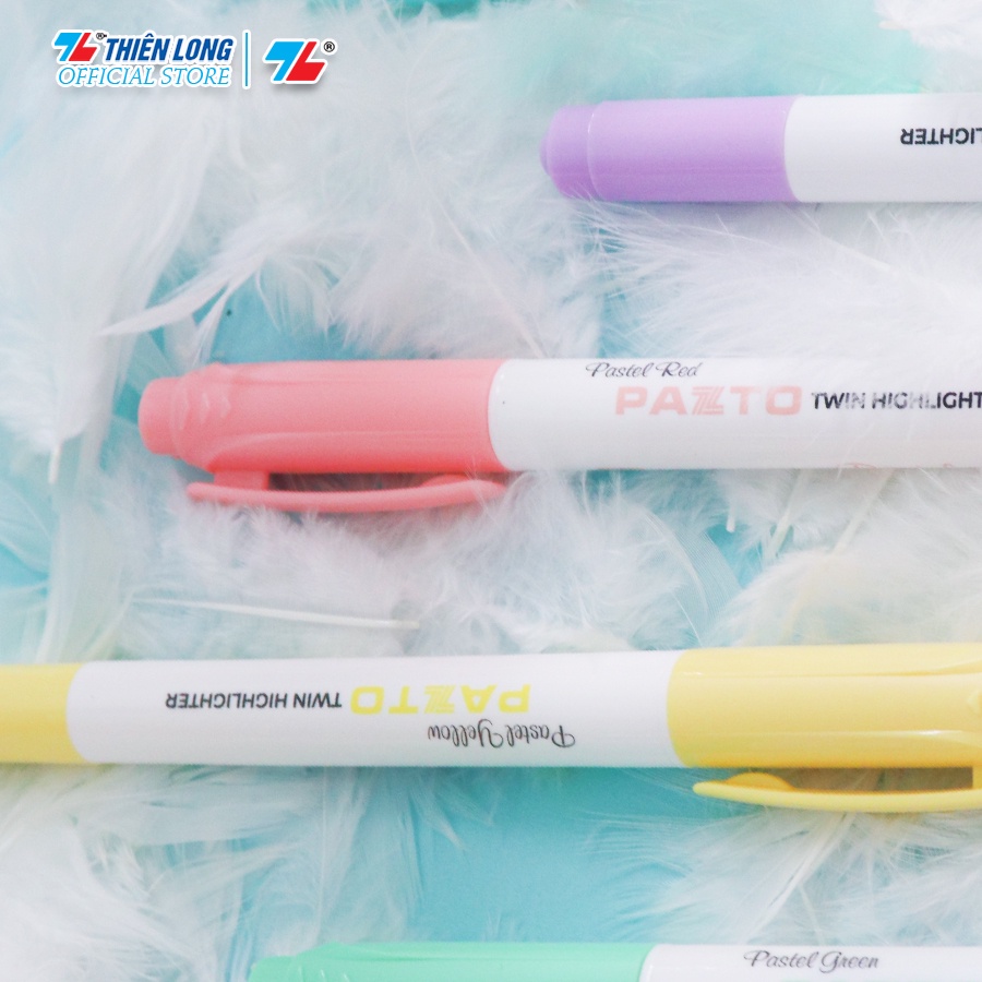 Bút dạ quang màu Pastel Thiên Long Pazto rửa được - Không để lại vết khi Photocopy - HL-016