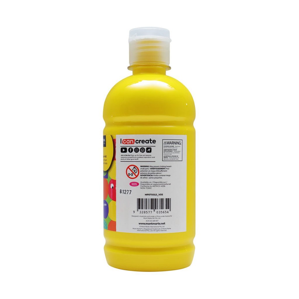 Màu Nước Poster Paint Mont Marte 500ml - Yellow Mid - MPST0013