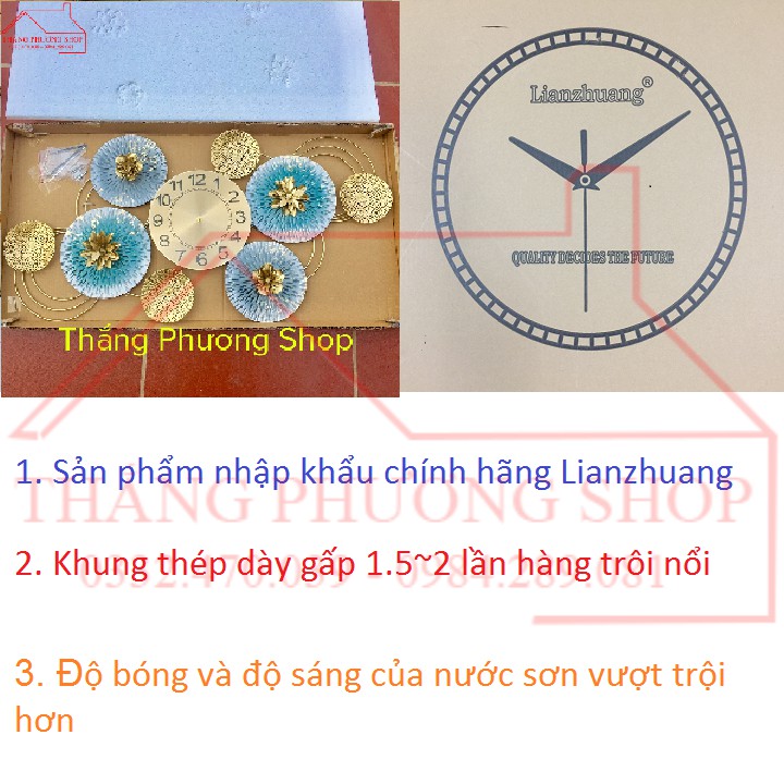 [Mẫu Mới] Đồng Hồ Treo Tường Trang Trí Hoa Đông Sương TP-037 (Hàng Chính Hãng)