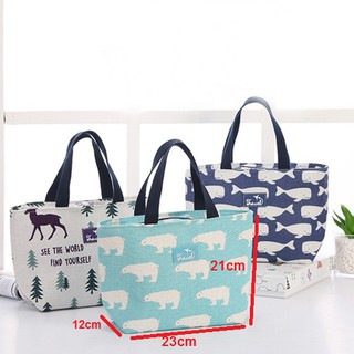 Túi đựng hộp cơm phong cách Bắc Cực giữ nhiệt kích thước lớn (loại to)