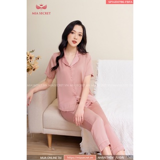 Đồ bộ nữ mặc nhà mia secret, đồ ngủ pijama lụa thái mềm mượt mia10786