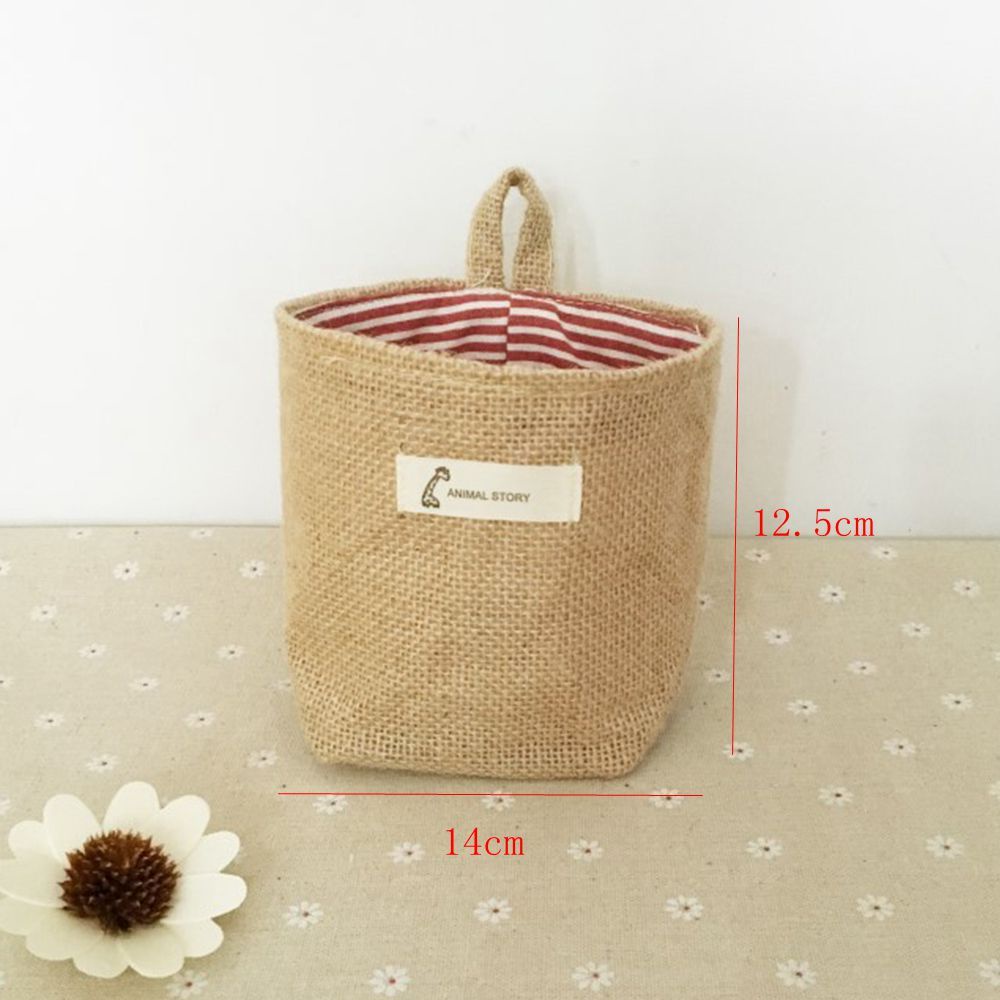 Túi Đựng Đồ Bằng Vải Lanh Cotton Treo Tường Nhiều Màu Sắc