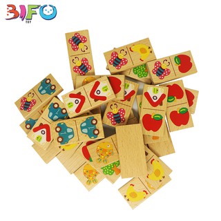 Domino gỗ 28 miếng so sánh đồ chơi
