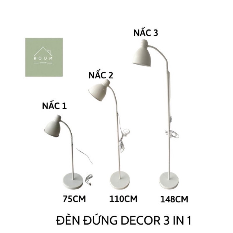 ĐÈN CÂY ĐỨNG ĐIỀU CHỈNH KÍCH THƯỚC 3 IN 1 - ĐÈN TRANG TRÍ PHÒNG NGỦ - Bóng LED CHỐNG CẬN CHÍNH HÃNG