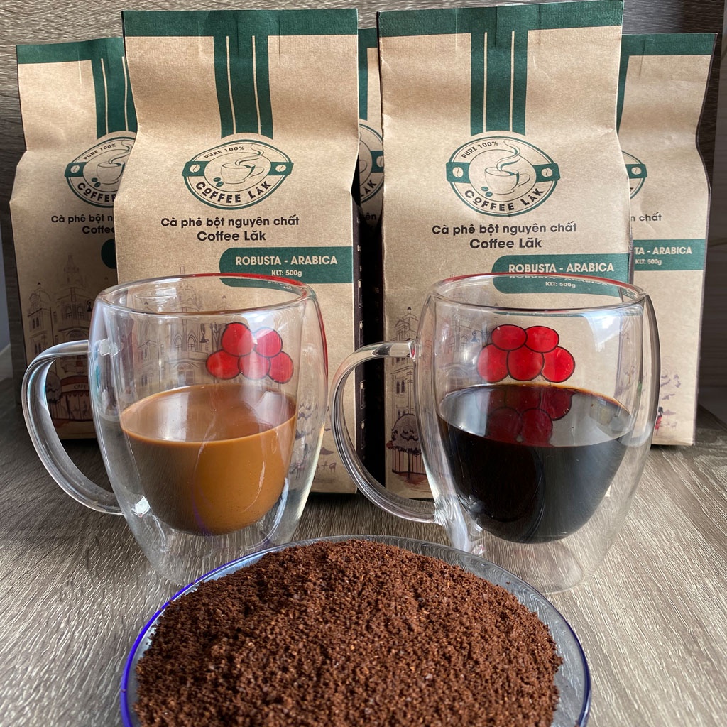 Cafe rang xay nguyên chất 100%, cà phê pha phin Robusta mix Arabica, cafe vị đắng đậm - thơm mộc - hậu vị ngọt gói 500gr