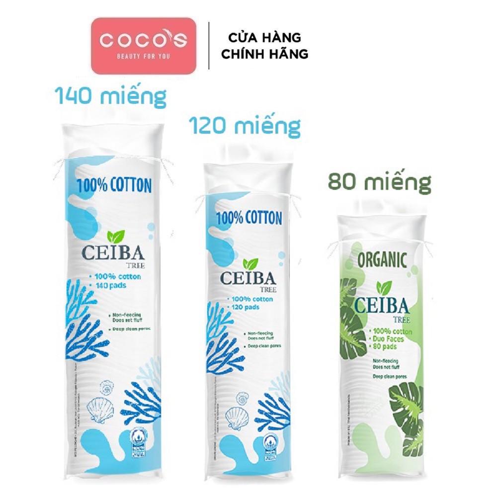 Bông Tẩy Trang Ceiba 80/120/140 Miếng (Nhiều Phân Loại)