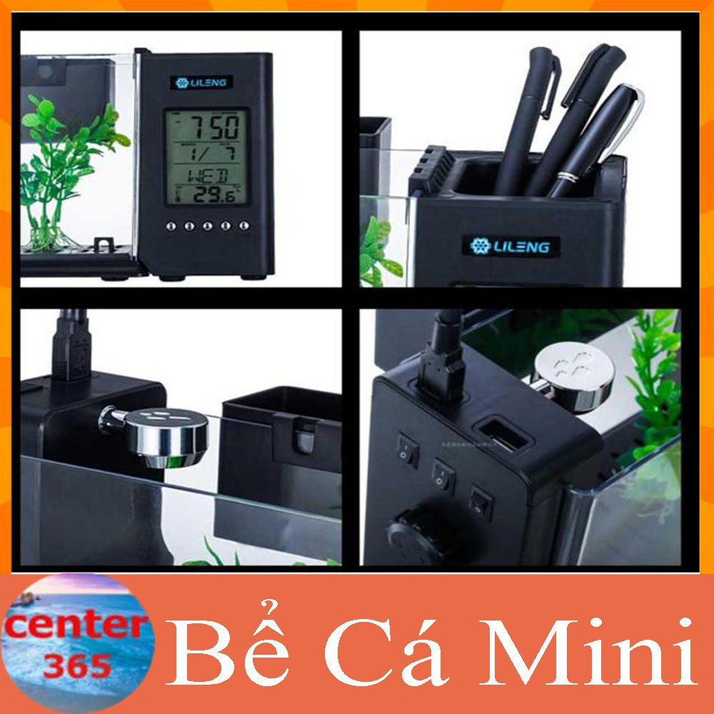 [XẢ KHO+FREE SHIP] Bể Cá Mini Kiêm Đồng Hồ Để Bàn Siêu Dễ Thương Màu Ngẫu Nhiên