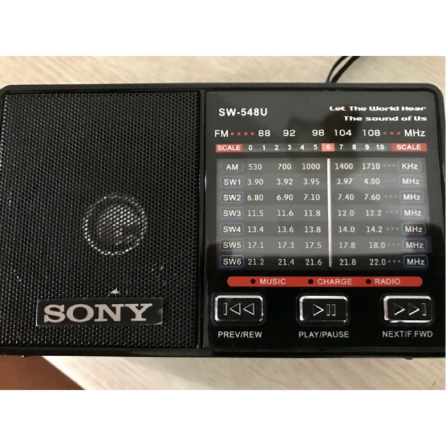 [Freeship toàn quốc từ 50k] Đài Radio Sony 7 Band SW-548 Đọc Usb, Thẻ nhớ, Đèn Led