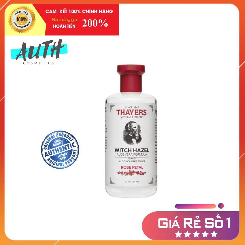 Nước Hoa Hồng Không Cồn Dưỡng Ẩm Thayers Witch Hazel Rose Pental Toner 355ml Hoa Hồng