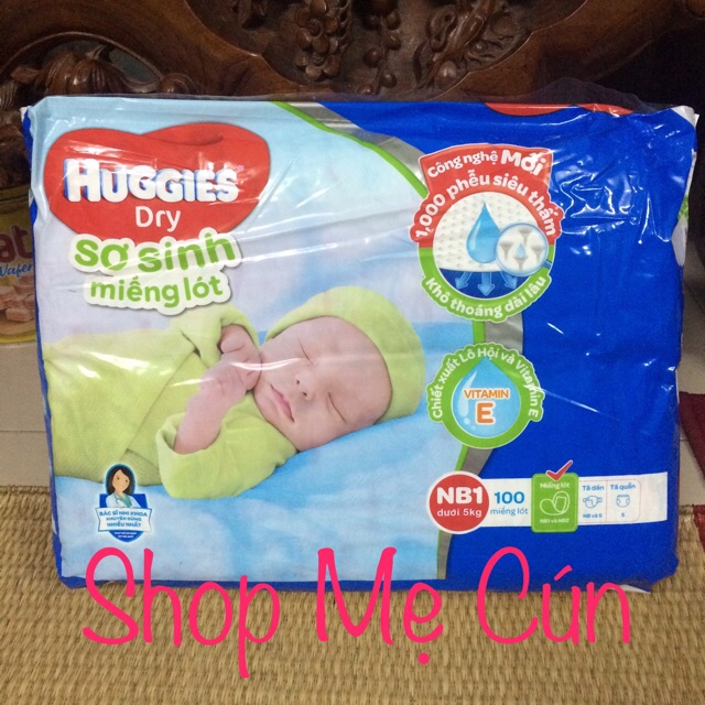 Miếng lót sơ sinh Huggies NB1 - 100