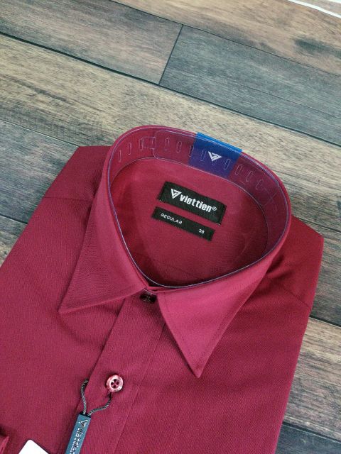 Aó sơ mi nam dài tay Việt Tiến màu đỏ đô, chính hãng , cao cấp – form suông  REGULAR- tà bầu . SHOP HỨA | BigBuy360 - bigbuy360.vn