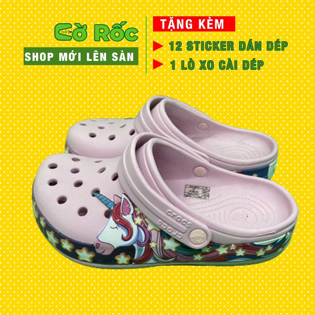 dép cross cho bé gái hoạ tiết ngựa hồng pony full size hotrend YU8888