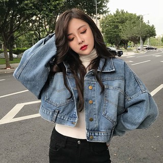 Áo khoác bò Ulzzang dáng ngắn cá tính - kèm 1 ảnh thật ở cuối
