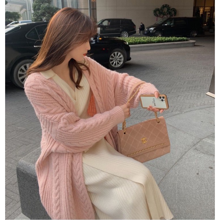 Áo khoác cardigan len dáng rộng phong cách hàn quốc thời trang xuân thu 2021 cho nữ