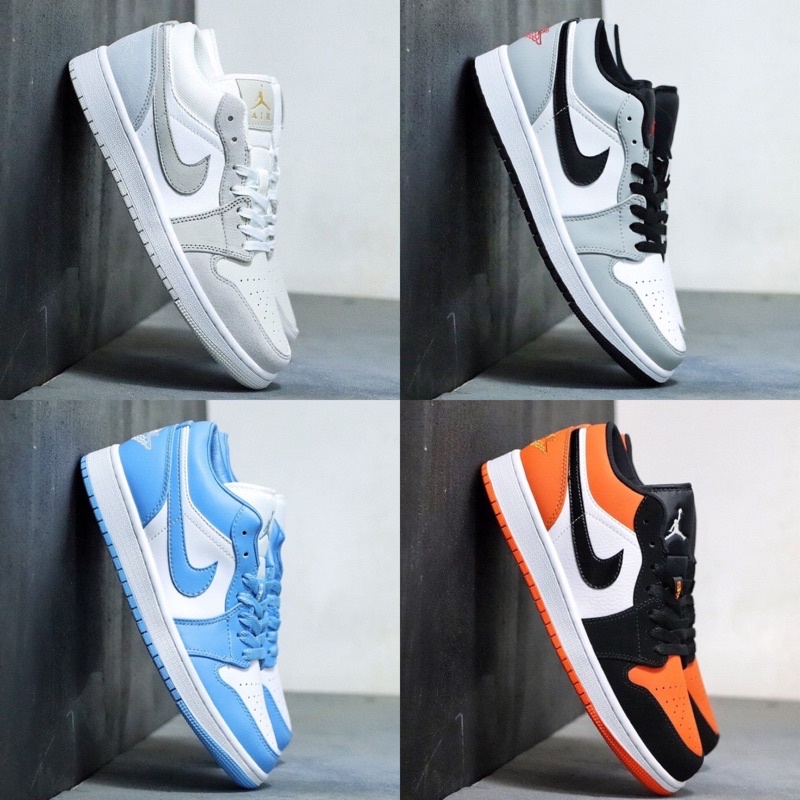 Giày thể thao JORDAN 1 cổ thấp các màu Hot trend nam nữ, Giày sneaker JD1 đen xám xanh dùng đi học,tập gym,chạy bộ