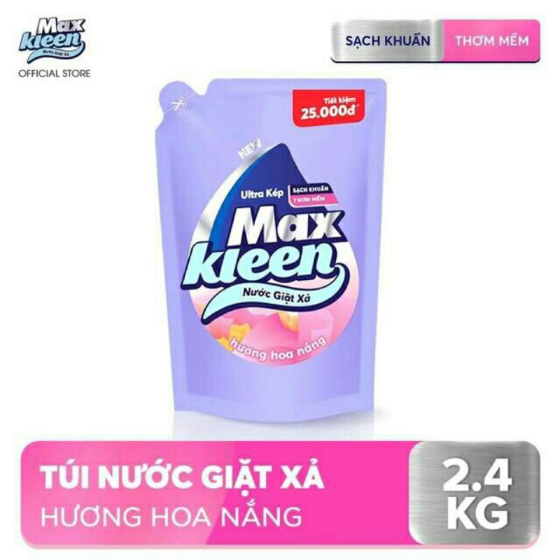 Nước Giặt Maxkleen Túi 2,4 kg Đủ Hương