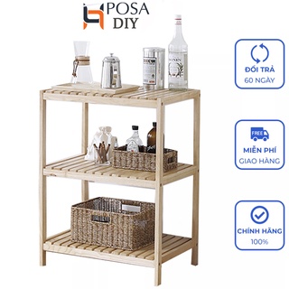 Kệ pallet đa năng 3 tầng chữ nhật gỗ tự nhiên tự lắp ráp