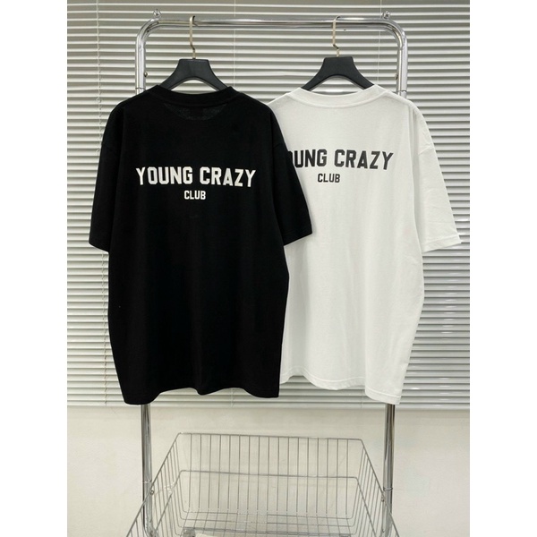 ÁO THUN TAY LỠ COTTON YOUNG CRAZY FORM UNISEX NAM NỮ (hình chụp thật)