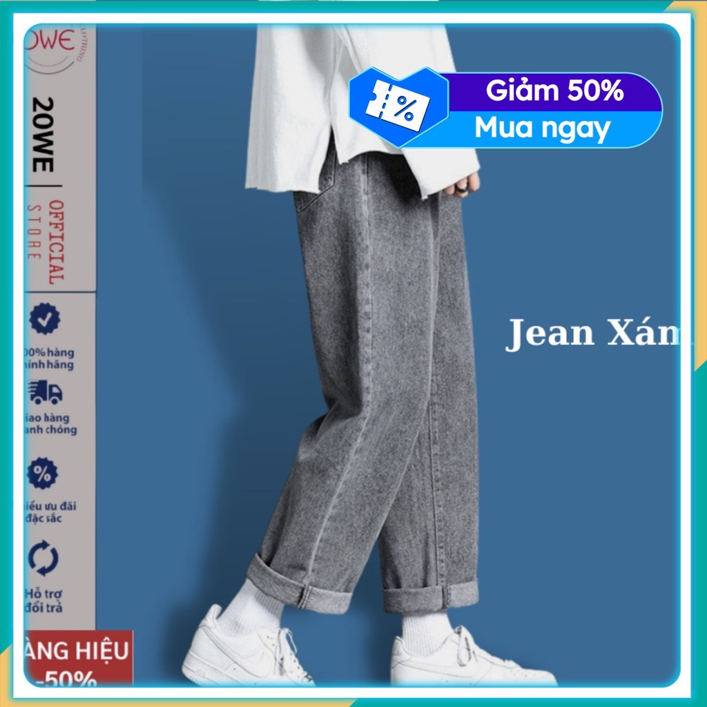 Quần jean nam baggy ống suông rộng,Quần bò nam nữ dáng đứng vải jeans bò cao cấp hottrend 2022