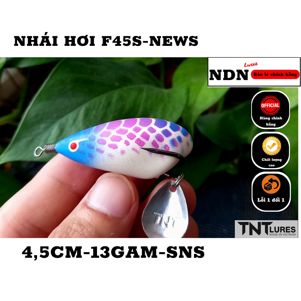 Mồi lure NHÁI HƠI F45S TNT Lure, mồi giả câu cá lóc 4.5cm-13gam-action chìm NEWS